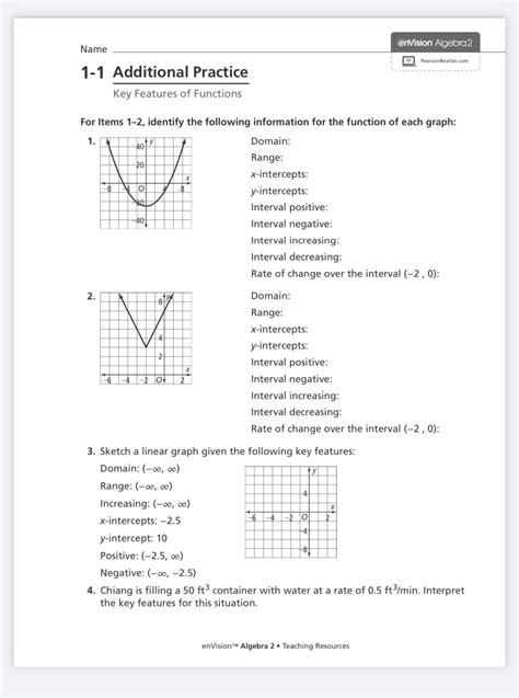 Check students&39; work. . Envision algebra 1 answer key pdf